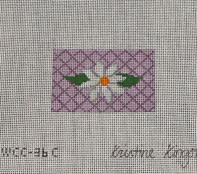 White Flower on Lavender Lattice Insert