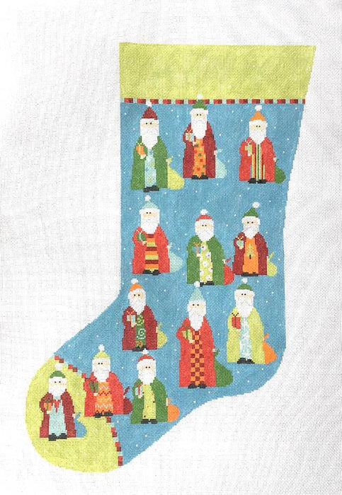 Santa Stocking Blue Bright