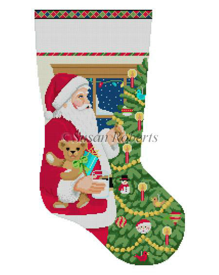 Santa & Cookies w/Tree - Stocking