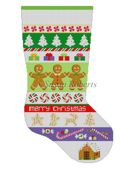 Christmas Goodies Stripe Stocking –