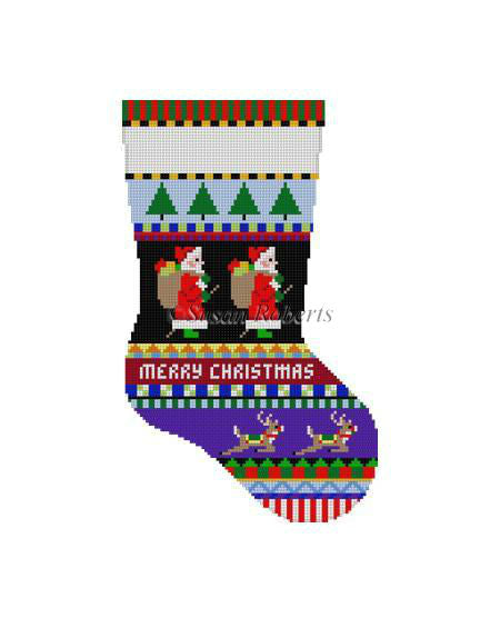 Bold Stripe Santas - Midi Stocking