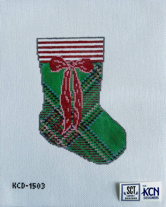 Green Tartan Mini Sock Canvas