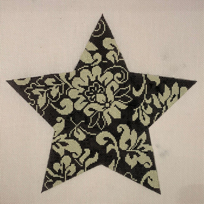 Karen's Tree Topper Star - Black & Ivory