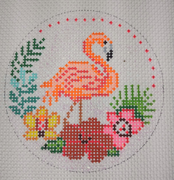 Flamingo with Flowers