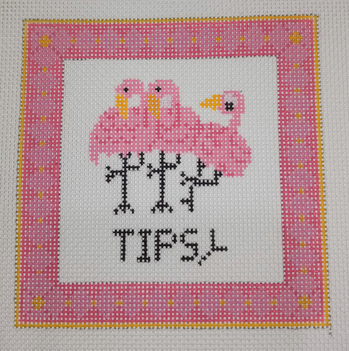 Tipsy Flamingos coaster