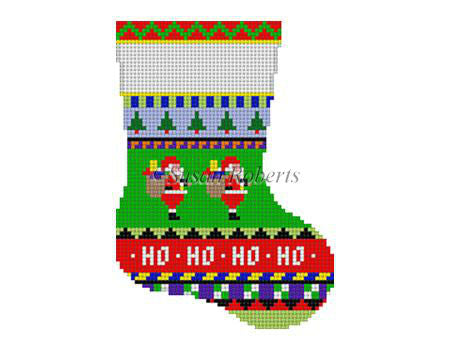 Bold Stripe Santas - Mini Stocking