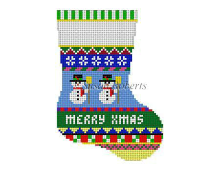 Bold Stripe Snowman - Mini Stocking