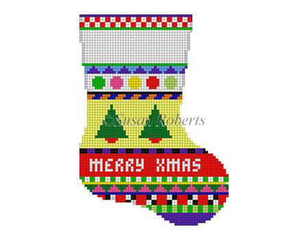 Bold Stripe Christmas Tree - Mini Stocking