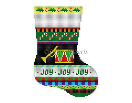 Bold Stripe Drum & Horn - Mini Stocking