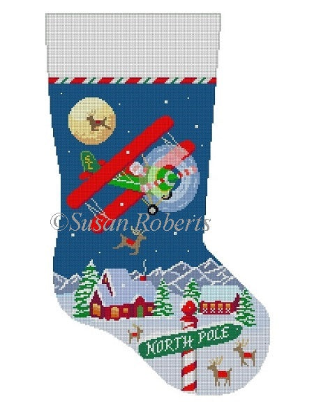 Airplane Santa Stocking 