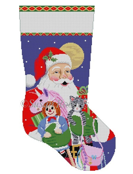 Santa, Unicorn, Kitten, Purse, Rag Doll - Stocking