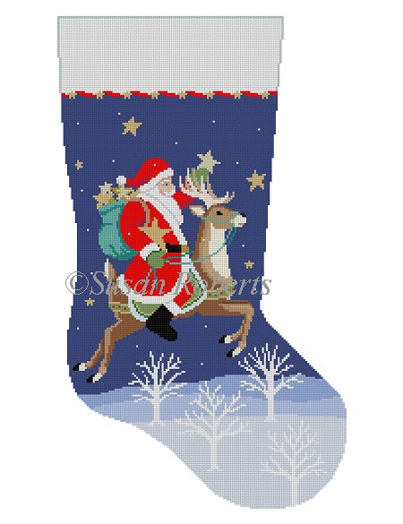 Santa Collecting Stars - Stocking