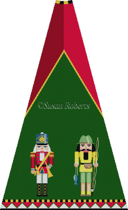 Nutcracker Tree Skirt w/BG, Trumpeter & Fisherman