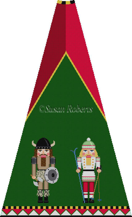 Nutcracker Tree Skirt w/BG, Viking & Skier