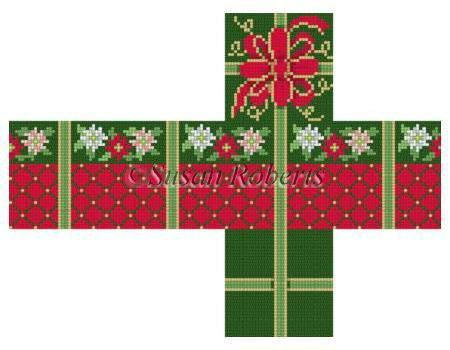 Poinsettia Diamonds - 2" cube gift box