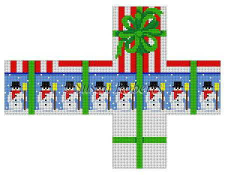 Snowmen & Stripes - 2" cube gift box