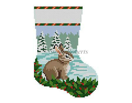 Bunny In Snow - Mini Stocking