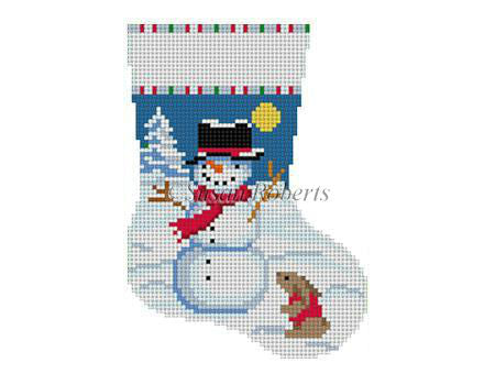 Snowman w/Rabbit - Mini Stocking