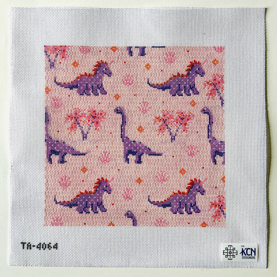 Dinosaur Square Canvas (Pink & Purple)