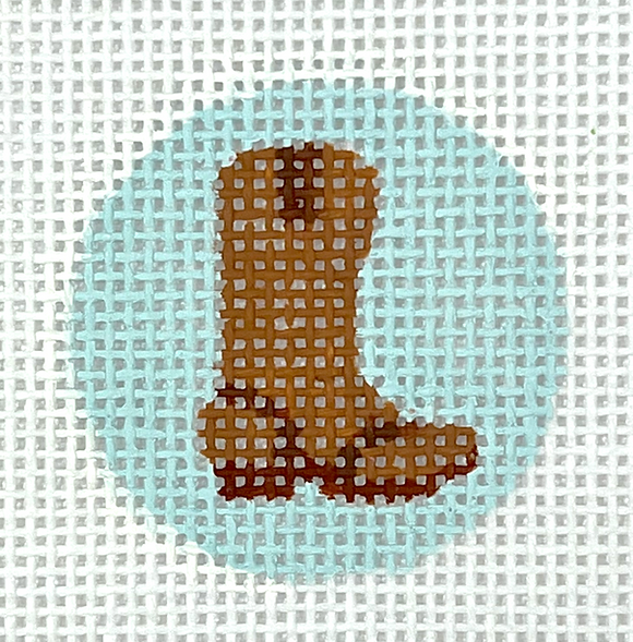 1.25 Round Planet Earth Key Ring Cowboy Boot