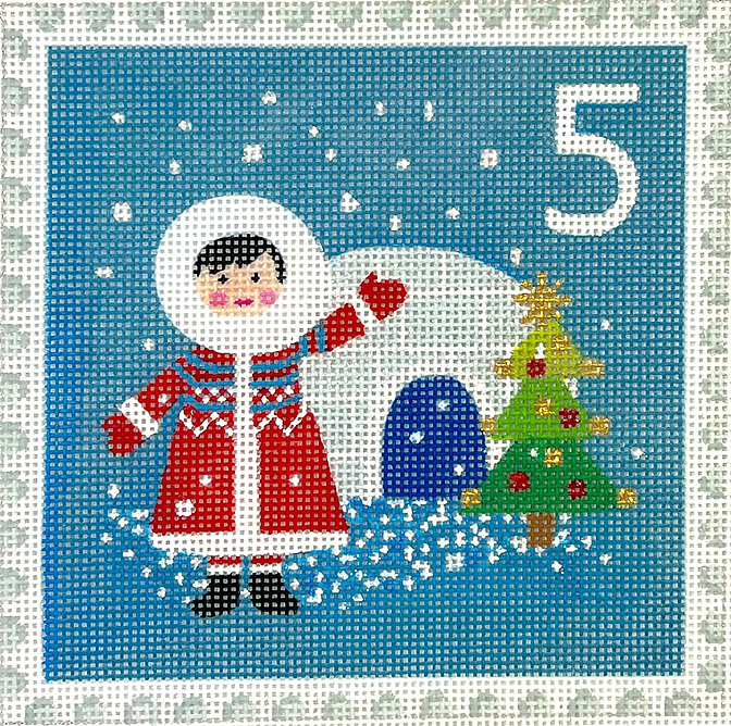 Klara Hawkins – Advent Stamp #5 – Eskimo w/ Igloo