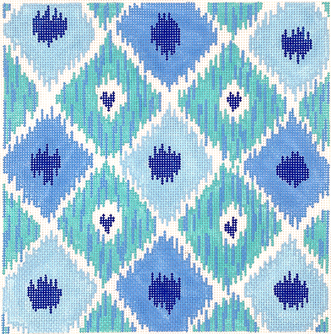 Ikat Diamonds w/ 4 Hearts – indigo blues