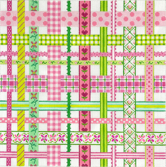 Woven Ribbons – pinks & greens