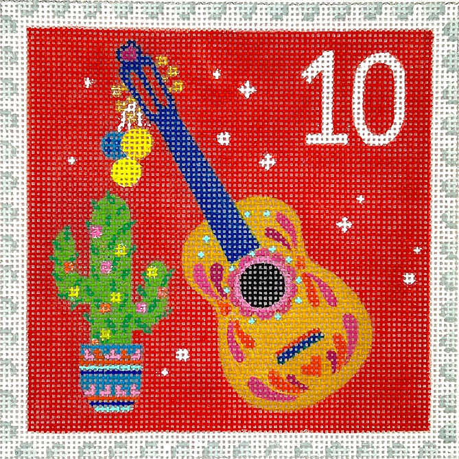 Klara Hawkins – Advent Stamp #10 – Cactus & Guitar