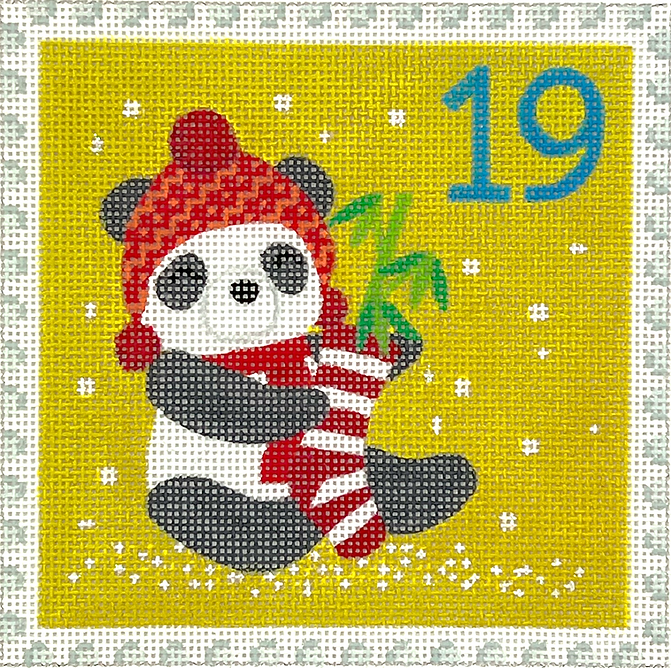 Klara Hawkins – Advent Stamp #19 – Panda w/ Stocking