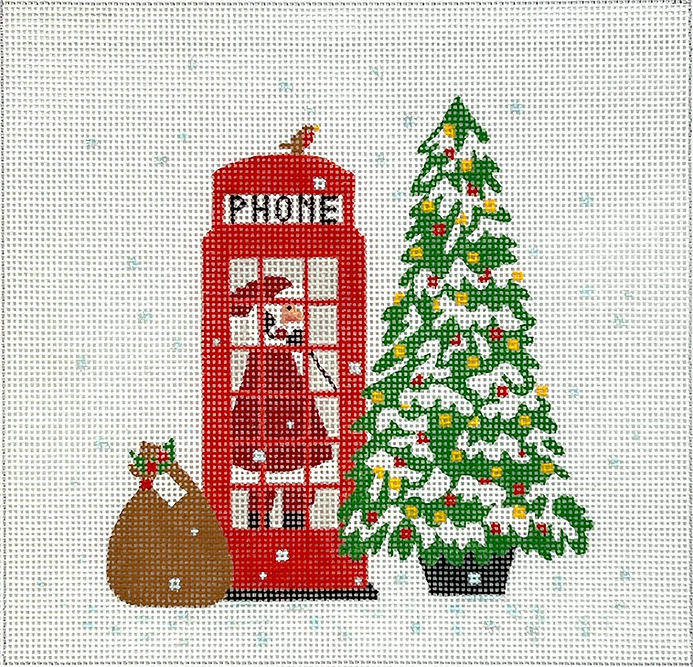 Klara Hawkins – London Christmas – Santa in Phone Booth w/ Tree