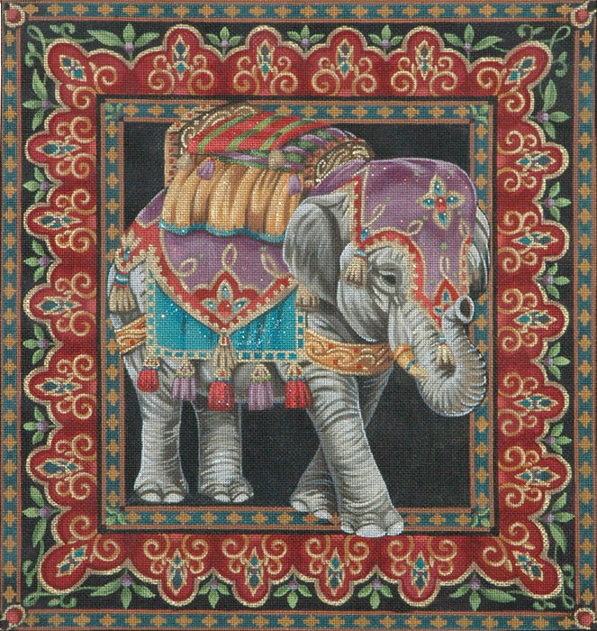 Asian Elephant (Black Canvas)