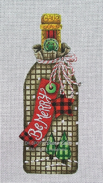 Spirits Bottle: Be Merry Burlap Spirits