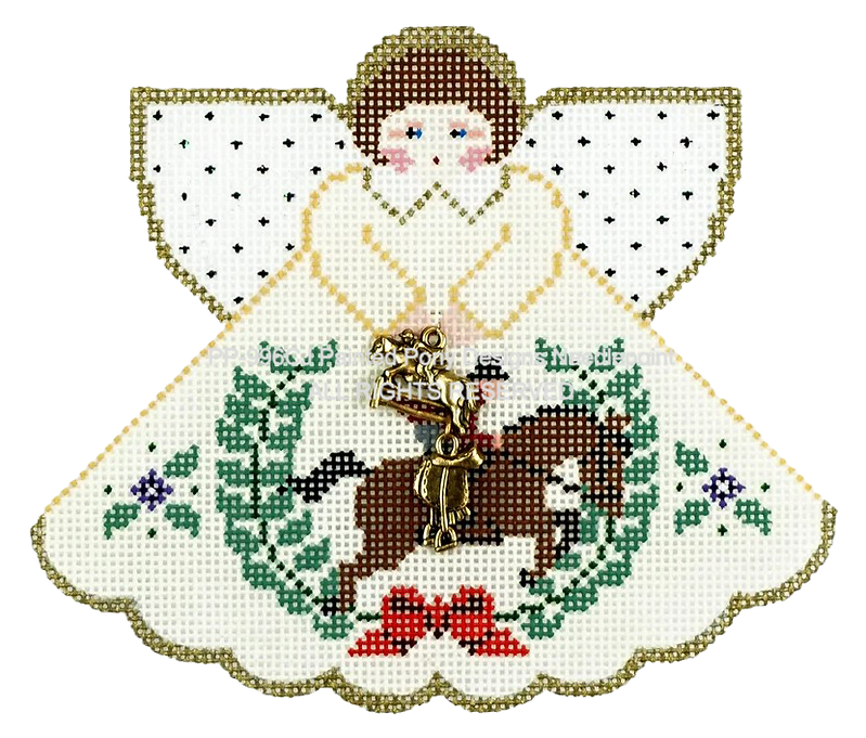 Angel with charms: Ten Lords Leaping (cream)