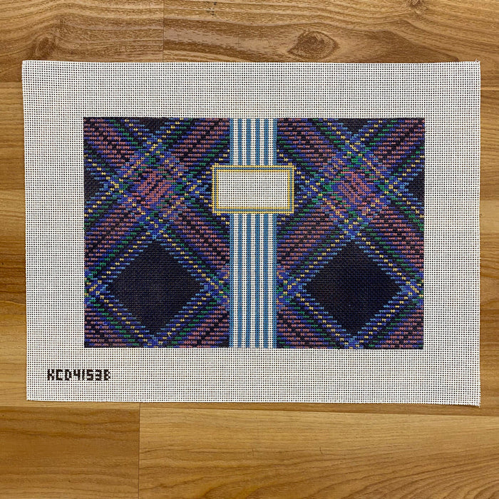 Tartan Plaid Clutch - Blue