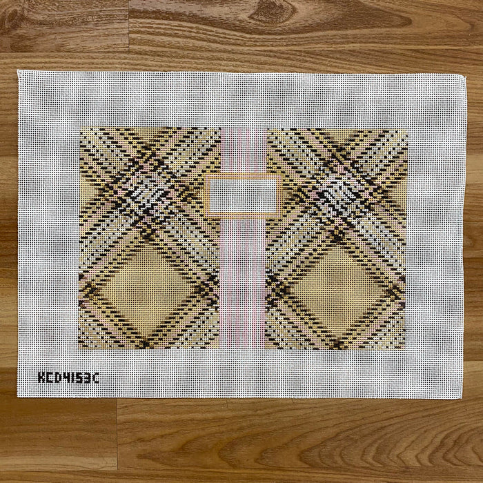 Tartan Plaid Clutch - Cream