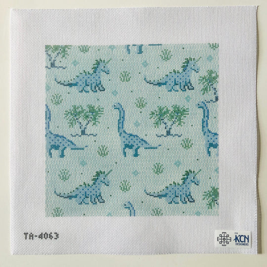 Dinosaur Square Canvas (Blue & Green)