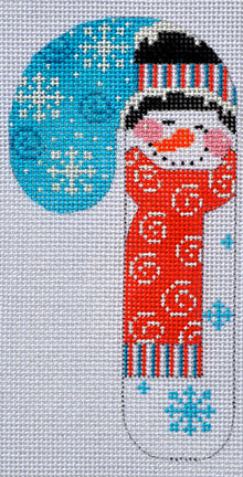 Striped Hat Snowman Candy Cane