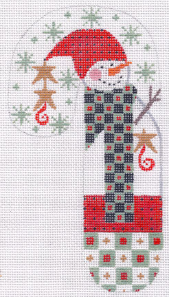 Snowman with Scarf Candy Cane