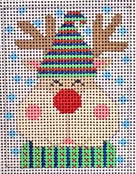 Reindeer Ornament - Striped Hat