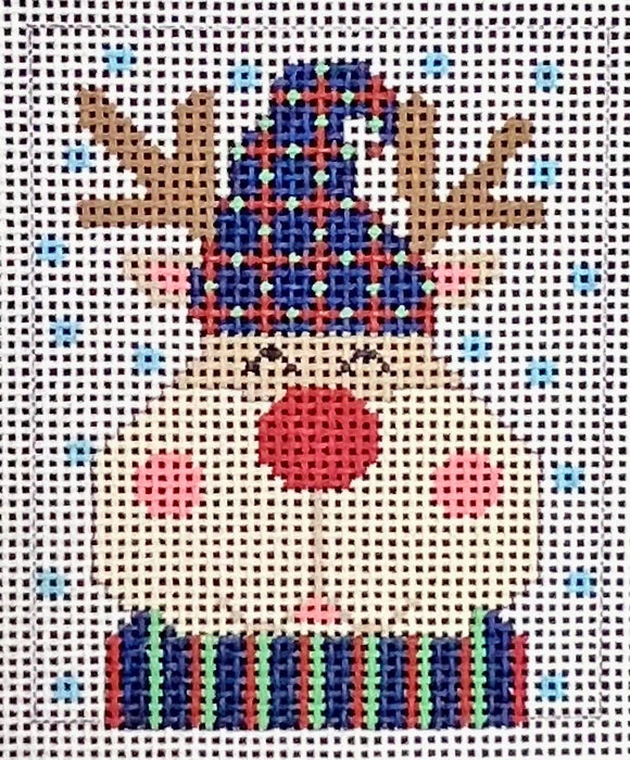 Reindeer Ornament - Blue Hat