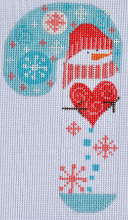 Heart Snowman Candy Cane