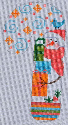 Snowman w/ Bird Candy Cane