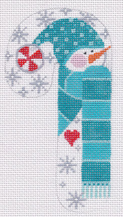 Snowman Peppermint Candy Cane