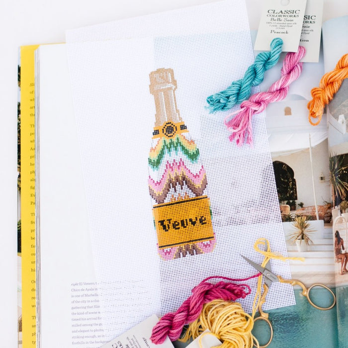 Veuve Bottle - Flame Stitch