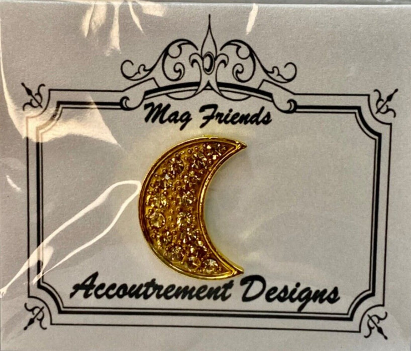 Rhinestone Crescent Moon (Gold) - Needleminder