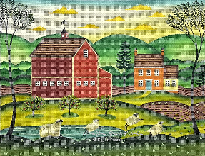 Landscape: Frolicking Sheep