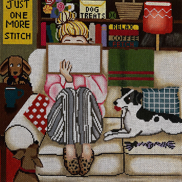 Stitching Girl - With Dogs