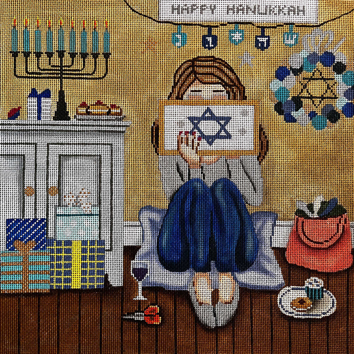 Stitching Girl - Hanukkah