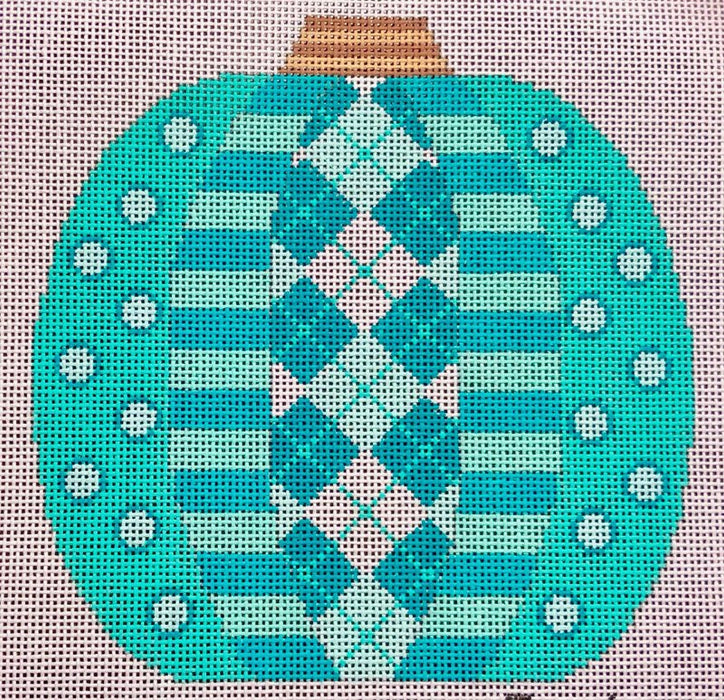 Pumpkin Patchwork - Argyle - Teal