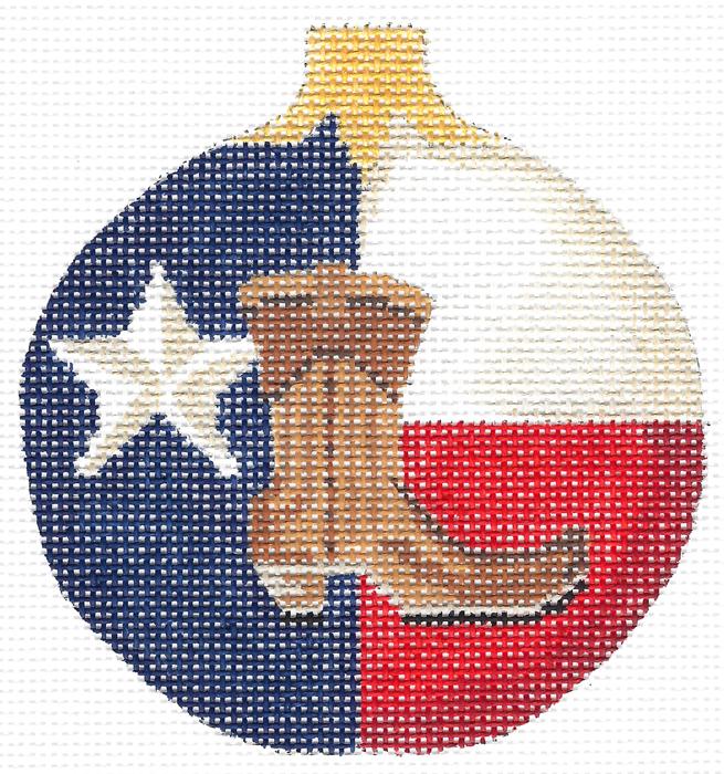 Lone Star Boot Round Ornament